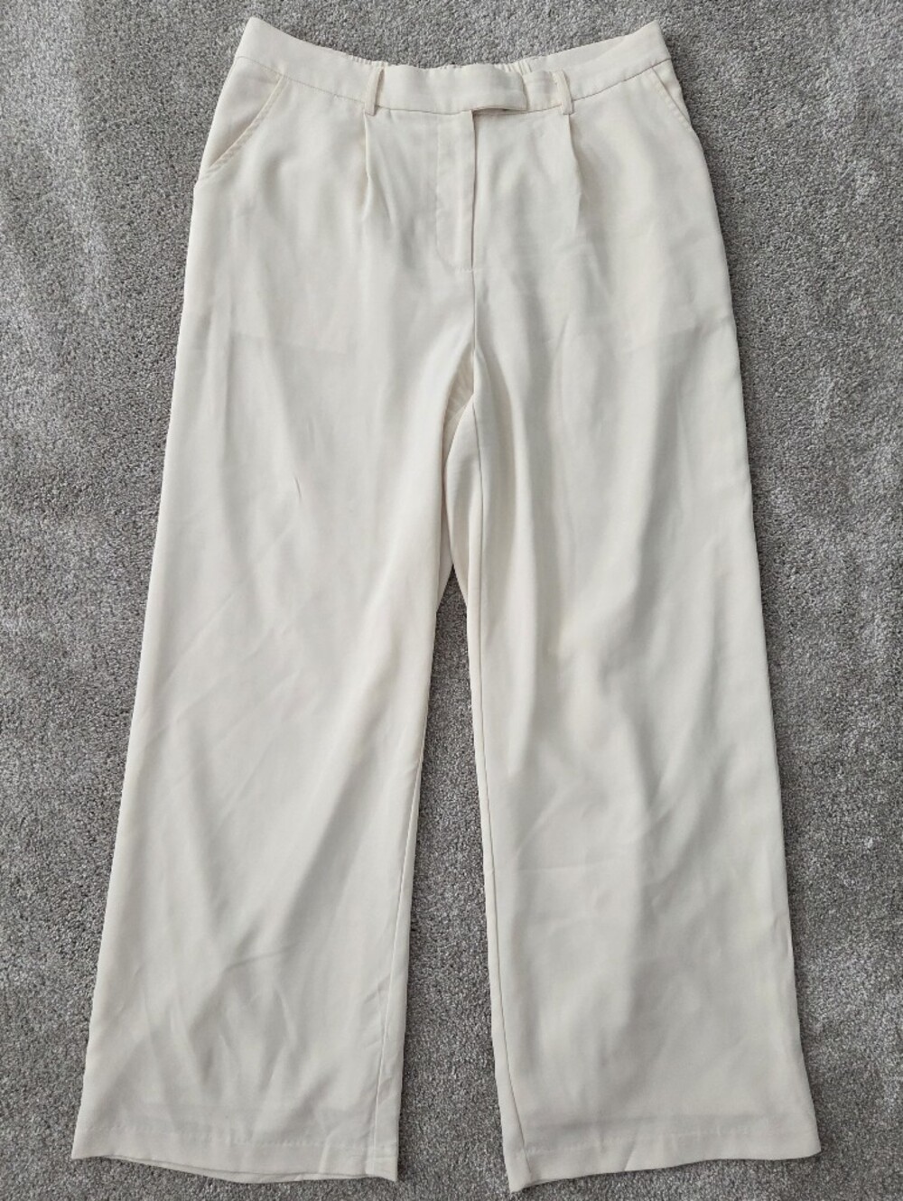 Skies Are Blue Wide Leg Cream Trousers - Picture 2 of 5
